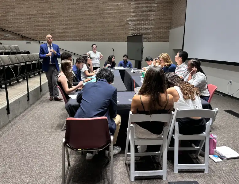 Professor Eric Botts at the Young Diplomats and Global Affairs Summer Camp