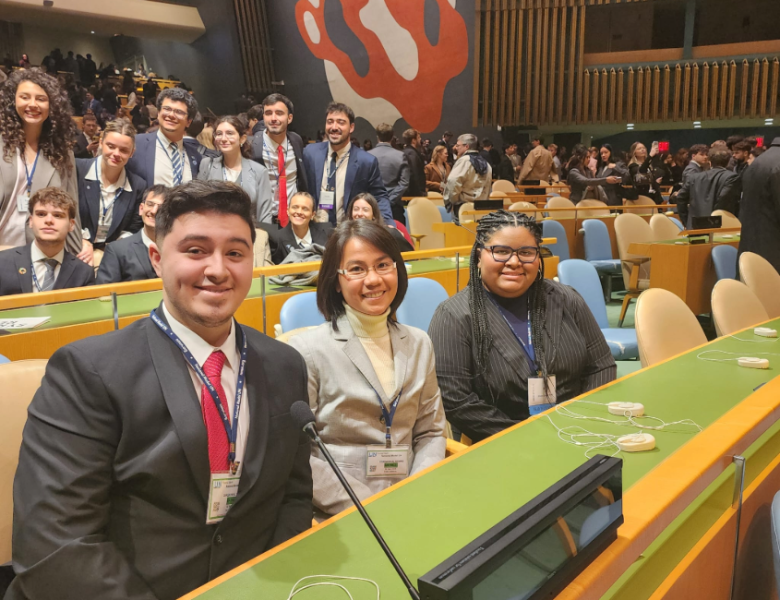 The UST team competing at the Model UN National Conference in New York.