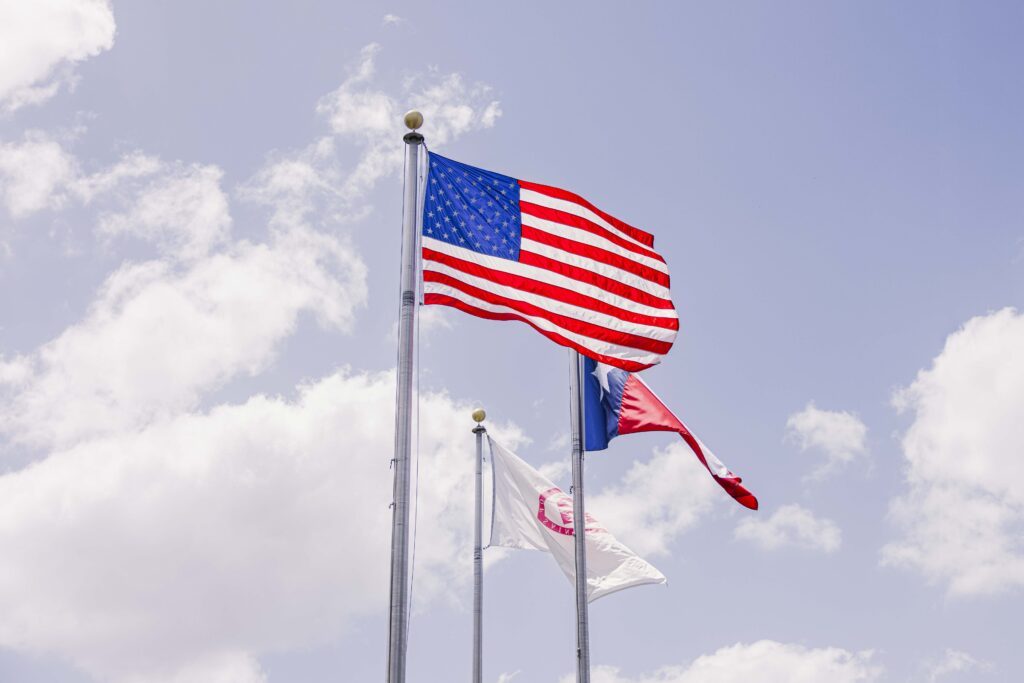 University of St. Thomas, Texas and United States flags