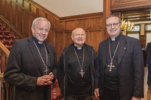 Archbishop J. Michael Miller_Archbishop Sorrentino and Auxiliary Bishop Italo Dell'Oro in Link Lee Mansion at UST-2026-4754